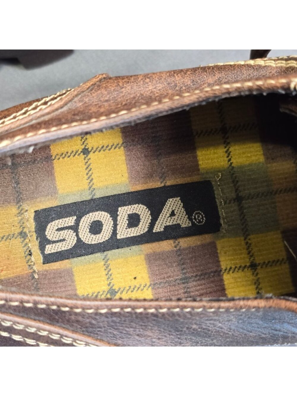 Vintage Soda Y2K 7.5 Platform Oxford Brown Chunky Lug Sole Lace-Up Vegan - Picture 2 of 8